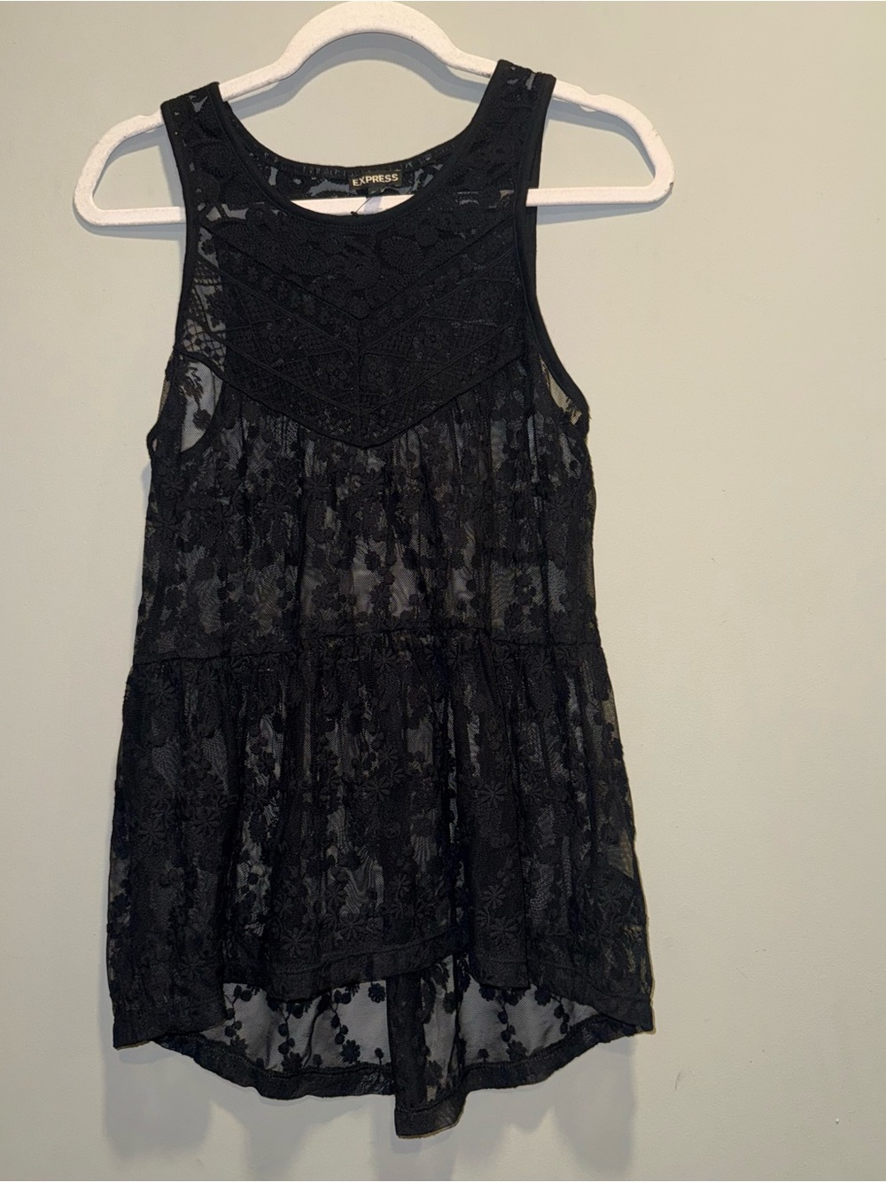 Express Black Lace Tiered Camisole